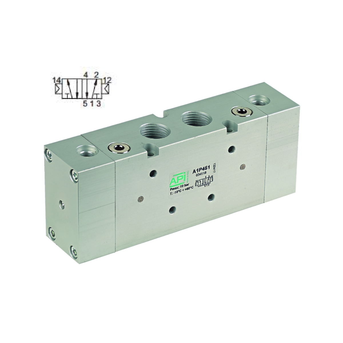 1/2" 5/2 Pilot/Pilot Pneumatically Operated Valve