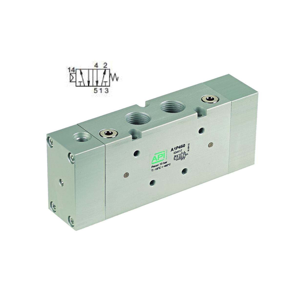 1/2" 5/2 Pilot/Spring Pneumatically Operated Valve