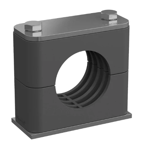 22mm Group 3 (Standard Series) PA - Black Clamp Assembly c/w Mild Steel Cover Plate, Weld Plate & Bolts