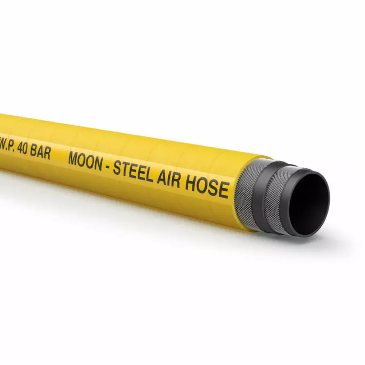 1 1/2” Moon 40 Yellow Steel Wire Reinforced Air Hose - 10M Coil