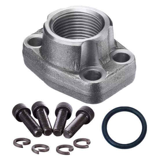 1-1/2" SAE Flange 3000 PSI x 1-1/2" BSP Female (c/w Metric Bolts, Washers & O-ring)