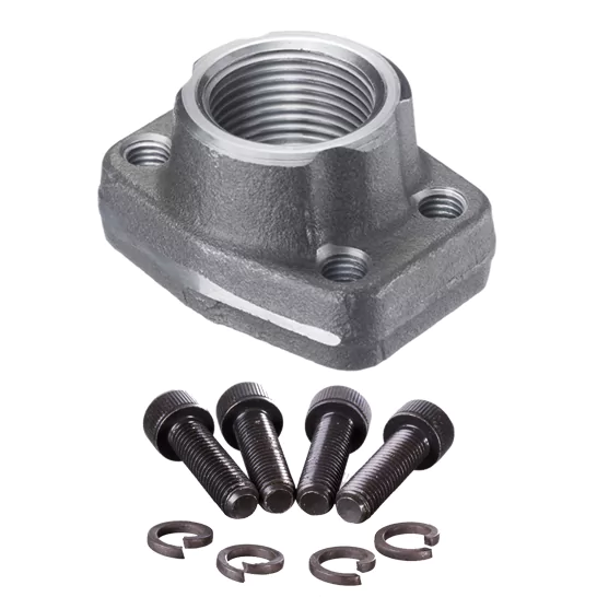 3/4" SAE Flange 6000 PSI x 3/4" BSP Female (c/w Metric Bolts, Washers & O-ring)