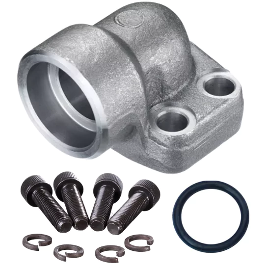 1-1/4" SAE 90° Flange 6000 PSI x 42.8mm Socket Weld (c/w Metric Bolts, Washers & O-ring)