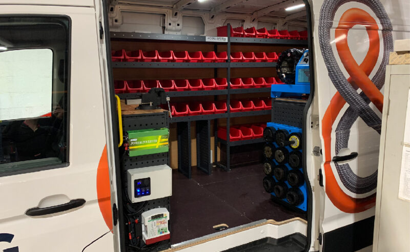 mobile hydraulic hose repair van inside racking | Hydraulic Megastore