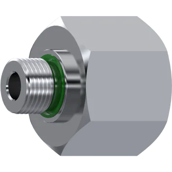 3/4" BSP Male to 1" BSP Female Reducer with Flat Face - Stainless Steel AISI 316-L