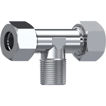 8L Compression Tee with 1/4" BSPT Male Branch Stud - Stainless Steel AISI 316-L