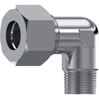 28L Compression to 1" BSPT Male Stud Elbow - Stainless Steel AISI 316-L