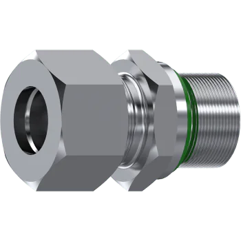 12S Compression to M18 X 1.5 Male Stud Coupling with Captive Seal - Stainless Steel AISI 316-L