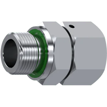 M33 X 2 Male with Captive Seal to 28L Swivel Female - Stainless Steel AISI 316-L