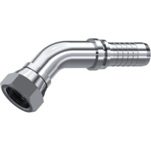 BSP 45° Swept Swivel Female (Flat Seat) Hose Fitting