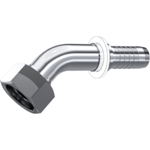 Light Series - Metric 45° Swept Swivel Female without O-Ring (24° Cone) Hose Fitting