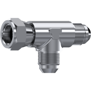 Tee male JIC 37º - male JIC 37º - swivel nut JIC 37º