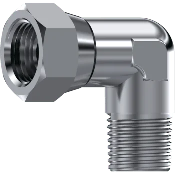 S.S. 90º ELBOW M-SWIVEL FEM   M 3/4" NPT  F 3/4" - 14H NPSM