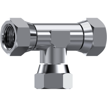 S.S. TEE SWIVEL FEMALE FORGE 3/8" BSP 3/8" BSP 3/8" BSP