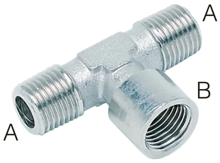 1" BSPT X 1" BSP THREAD PLATED BRASS MALE/FEMALE CENTRE LEG TEE