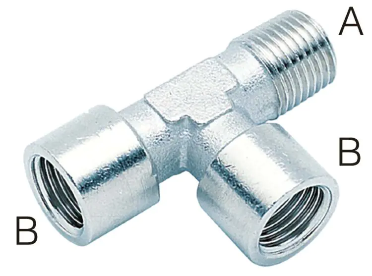 1/4" BSPT X 1/4" BSP THREAD PLATED BRASS MALE OFF SET/FEMALE TEE