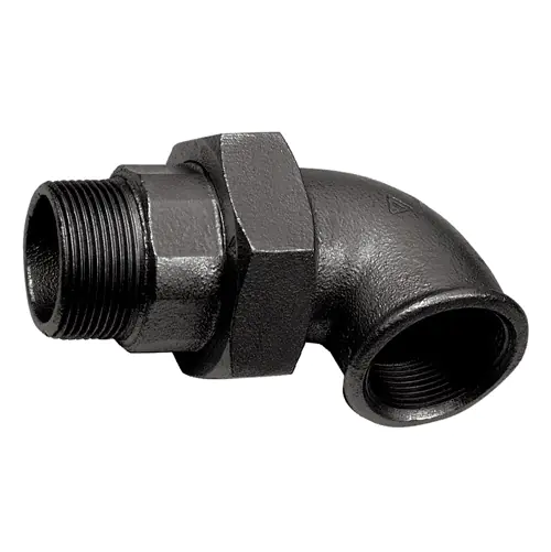 2" BSPT/BSPP M/F BLACK UNION ELBOW