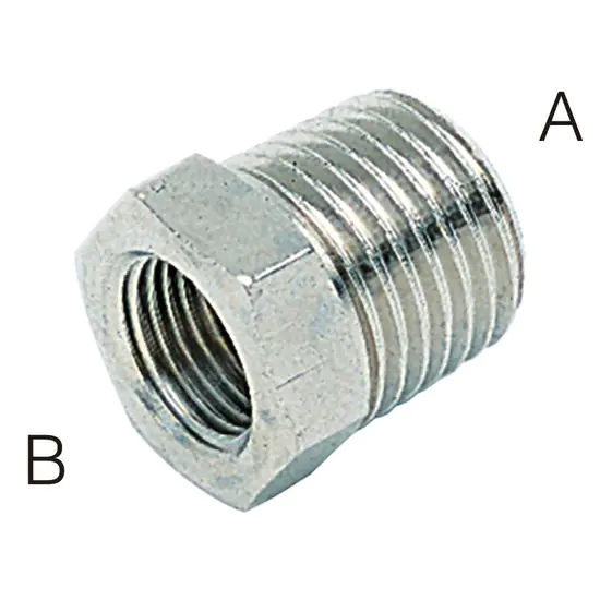 3/8" BSP X 1/8" BSP THREAD PL BRASS MALE/FEM REDUCING BUSH