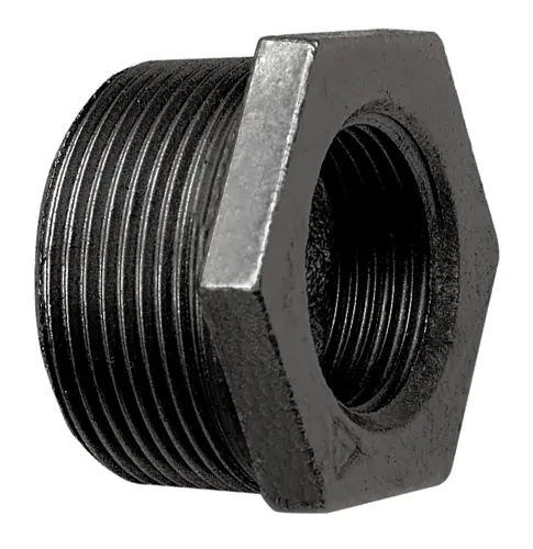 2" X 1"     REDUCING BUSH BLACK IRON PIPE FITTING