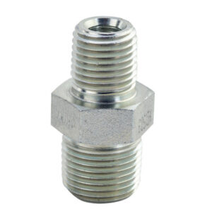 FT124 - 1/4" NPTF x 3/8" NPTF Reducing Hex Nipple - 700 Bar / 10,000 PSI