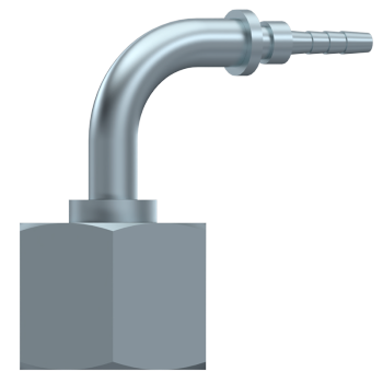 90º Swivel female flat seat with o’ring for manometer , Thread 1/4" BSP