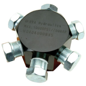 Manifold Block, Hexagon, 6 Ports, Oil Port 3/8"-18NPTF, 10,000 psi (700 bar)