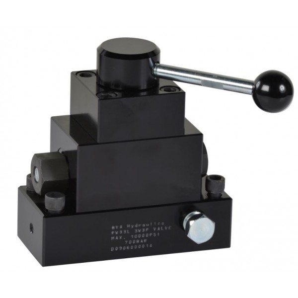 PUW33L Manual control valve with locking, pump mounted, 3-way / 3-position - tandem center, with locking valve, 10,000 psi (700 bar)