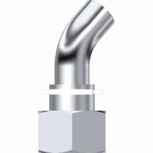 Weldable Metrical Swivel Female 45º Without O Ring, Pipe Ø  6, Thread M12X1.5