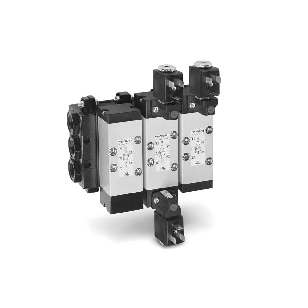 Series 9 Electropneumatically and Pneumatically Operated ISO 5599 1 Valves ,Positions-5/2 ,ISO Size- 2, Actuation - Return-Pilot Pilot Differential