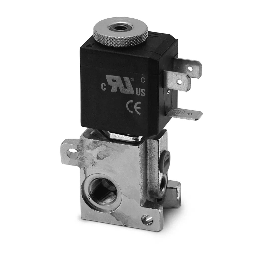 Series A Direct Operated Solenoid Valves - Male Thread Bottom Port ,Function-3/2 N.C. NO Manual Overide