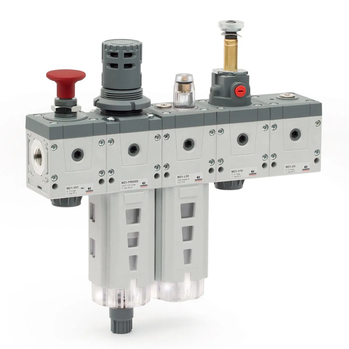 Series MD Assembled FRL Group Composition 000019 , Filter Element 25 micron , Connections 1/4"