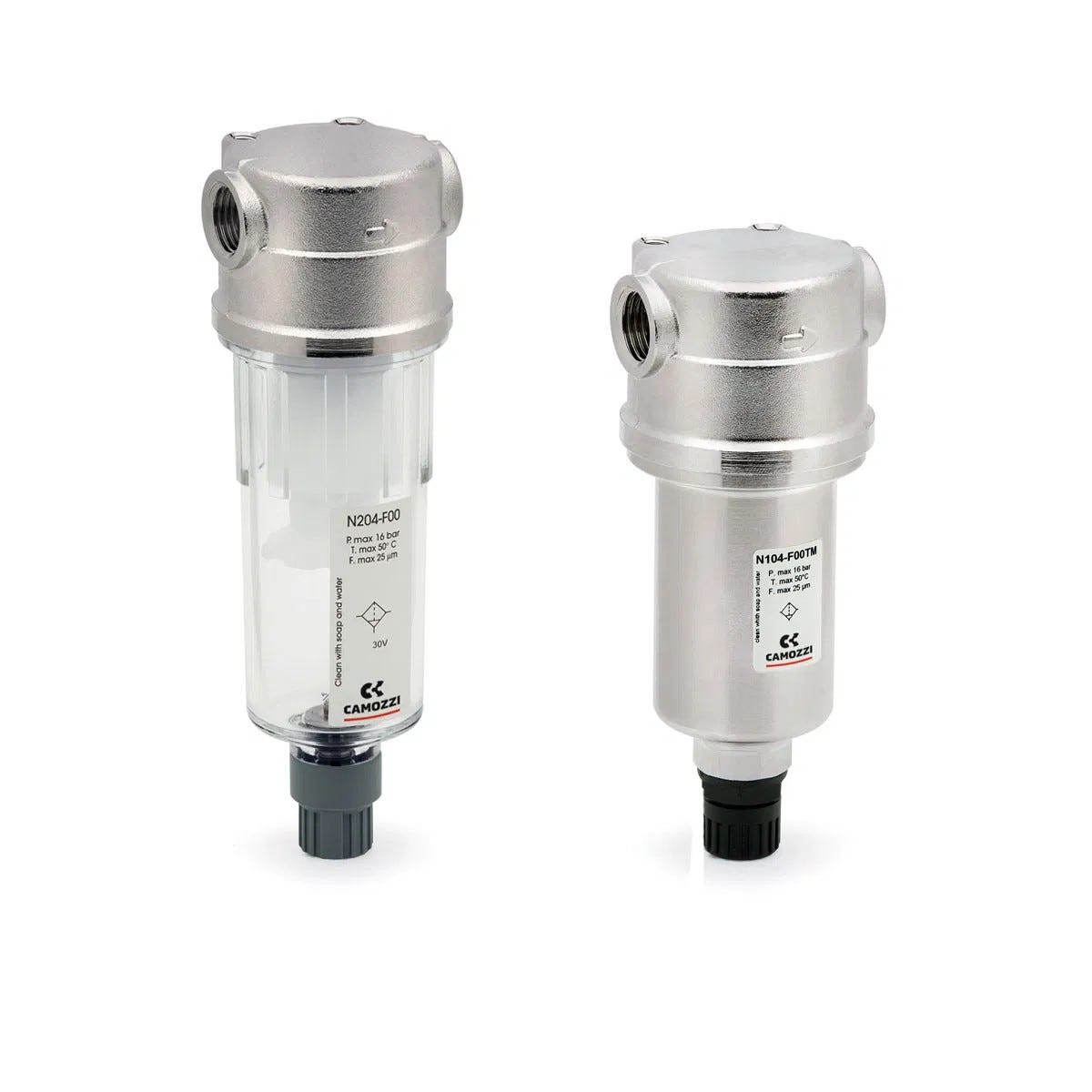 Series N Filters and Coalescing Filters Bowl Size Standard , Connection 1/4" , Filtering Element 25µm , Draining of Condensate Depressurisation Protected , Transparent PA12
