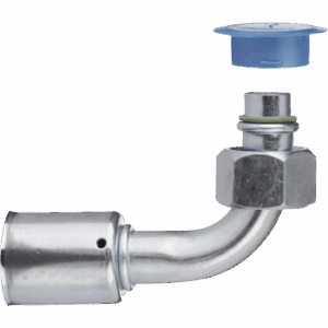 90º Swivel Female With Green Joint Hose ID 5/16" , Thread 5/8" 18h UNF