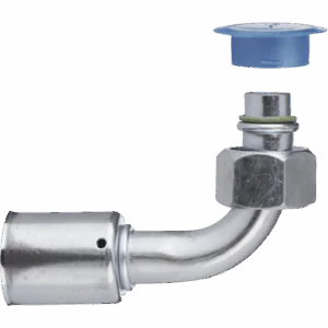 90º Swivel Female With Green Joint Hose ID 5/16" , Thread 5/8" 18h UNF
