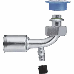 90° Female With Rotalock Joint And Valve Hose ID 13/32" , Thread 1" 14h UNS