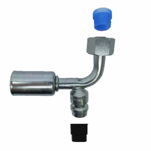 90° Swivel Female With Green Joint And Valve Hose ID 5/16" , Thread 5/8" 18h UNF