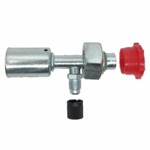 Straight Female with Rotalock Joint and Valve Hose ID 13/32" , Thread 1" 14h UNS