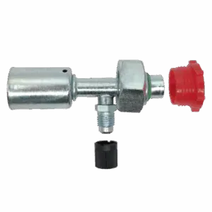 Straight Female with Rotalock Joint and Valve Hose ID 13/32" , Thread 1" 14h UNS