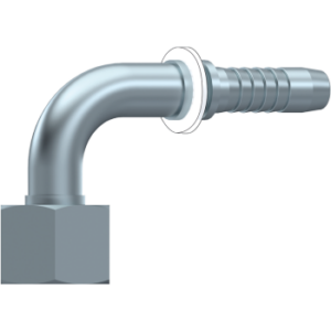 French Metric GAZ (24°) 90° Swept Swivel Female