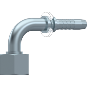 Metric 90° Swept Swivel Female (60° DIN 3868)