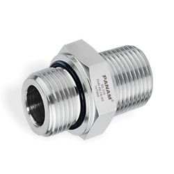 NPT-M x SAE MS Straight Threads Male Hex Nipple