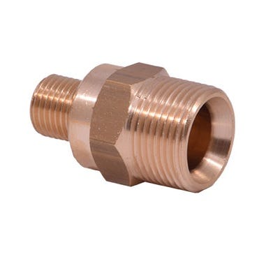 Deep Bore Brass Coupling 3/8"M x M22M