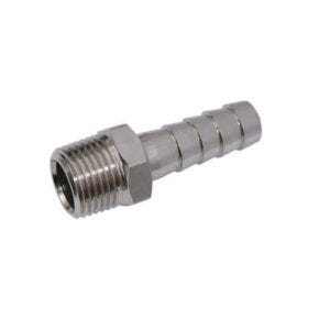 Nickel Plated Brass Hose Tail 1/8"M x 1/4" Tail