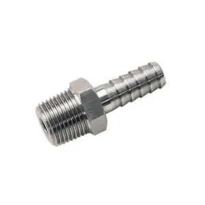 Plated Steel Hose tail 1/8"M x 1/4" Tail