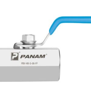Panam Hex Body Ball Valve, 1/4" x 1/4", NPT, Female x Female, 2000 PSI (137 BAR), 316 stainless steel, Straight