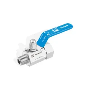 Panam Hex Body Ball Valve, 1/4" x 1/4", BSPP, Male x Female, 2000 PSI (137 BAR), 316 stainless steel, Straight