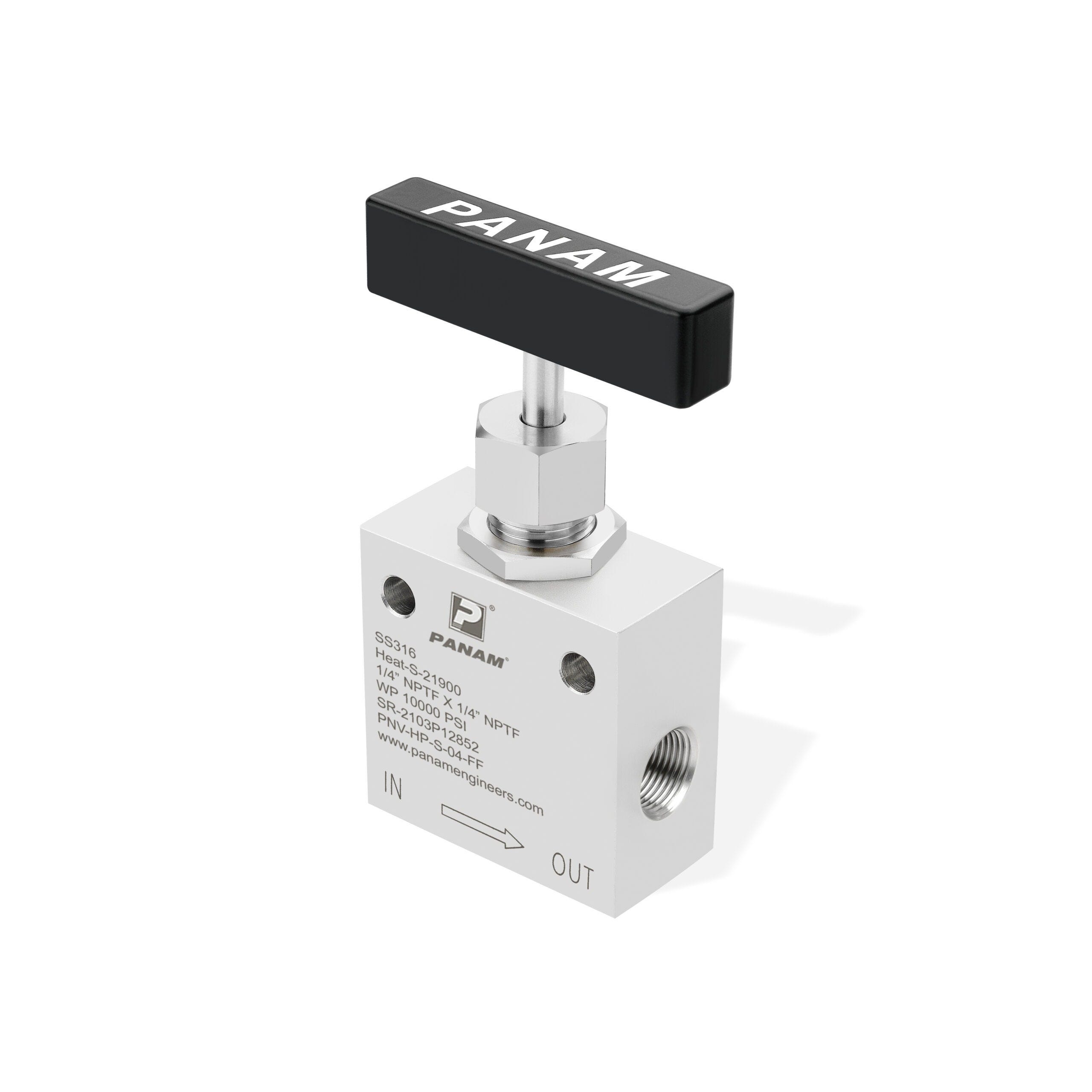 PANAM Needle Valve HP2 Series, 1" MP Female x 1" MP Female, SS 316, Working Pressure - 20000Psi