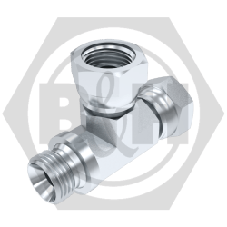 BSP Male x BSP Swivel Female x BSP Swivel Female Branch Tee - Forged