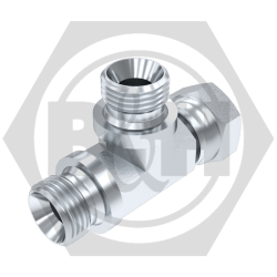 BSP Male Tee For Bonded Seal - Forged