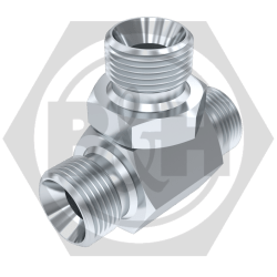 BSP Male Tee For Bonded Seal Hexagon Insert